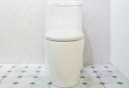 White Ceramic Toilet Bowl in front of wood wall