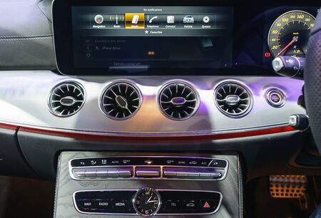 car ventilation system and air conditioning - details and controls of modern car.