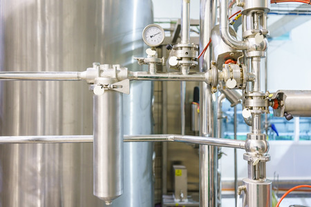 Industrial factory equipment stainless tubes food automation.