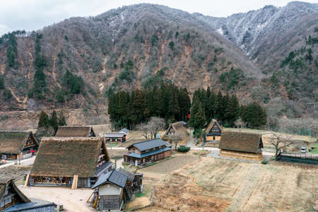 Gassho-zukuri house at Suganuma village, Gokayama area, Nanto City, Toyama Prefecture, Japan. UNESCO World Heritage Site,Historic Villages of Shirakawa-go and Gokayama.のeditorial素材
