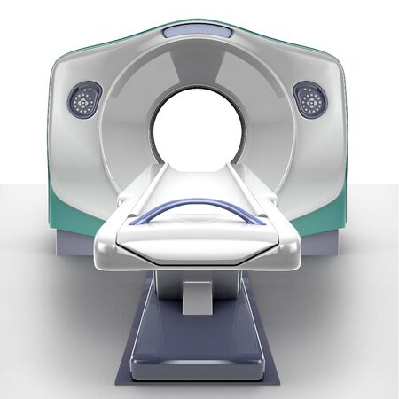 MRI scanner isolated on white backgroundの写真素材