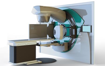 Linear Accelerator isolated on white backgroundの写真素材