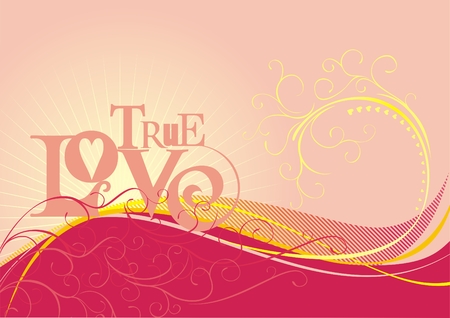 Abstract pink background with curves and textのイラスト素材