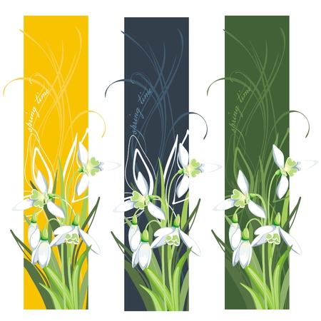 Vertical Banner with spring flowerのイラスト素材