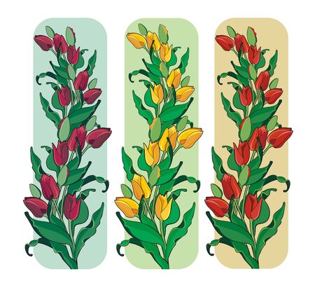 Banners of tulips.のイラスト素材