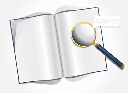 Vector illustration of magnifier and layout magazineのイラスト素材