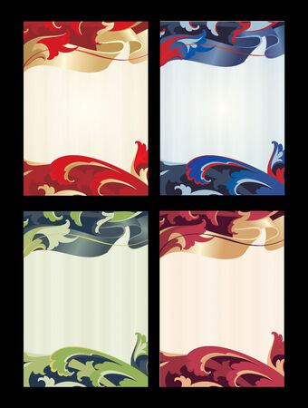 greeting blank template with decorative elementsのイラスト素材