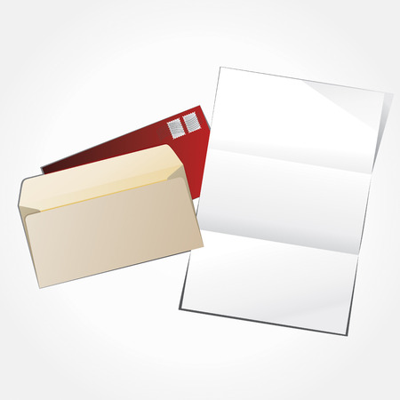 Vector illustration of open envelope and empty letter.のイラスト素材