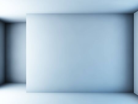 A 3D illustration of an empty white room.の写真素材