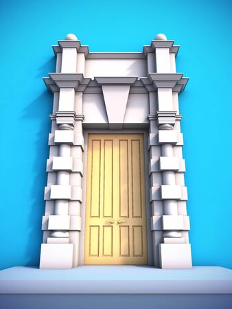 A 3D illustration of classical portal.の写真素材
