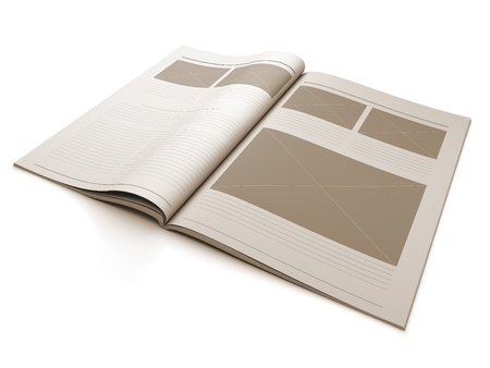 A 3d illustration of a Magazine blank page for design layout illustration.の写真素材