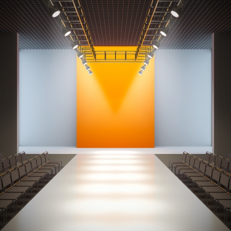 A 3D illustration of fashion empty runway.の写真素材