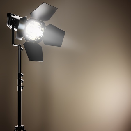 A 3D illustration of a studio flash.の写真素材