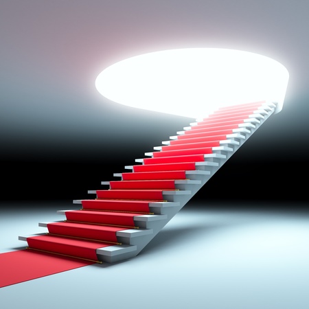 A 3d illustration of red carpet to the future.の写真素材