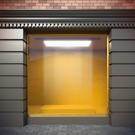 A 3D illustration of empty showcase in classical style.の写真素材