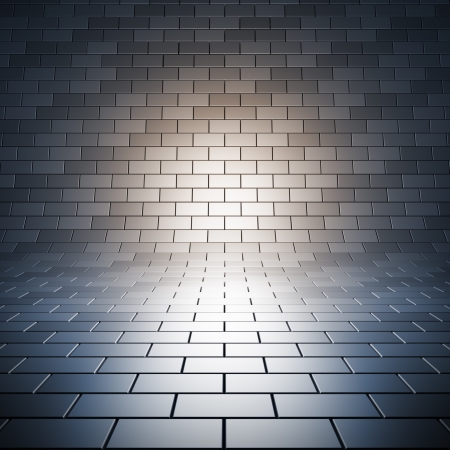 Paving empty surface. A 3d illustration blank template of empty tile place with light.の写真素材