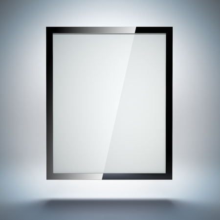 A 3d illustration blank template layout of abstract tablet pc or electronic photo frame on simple background.の写真素材