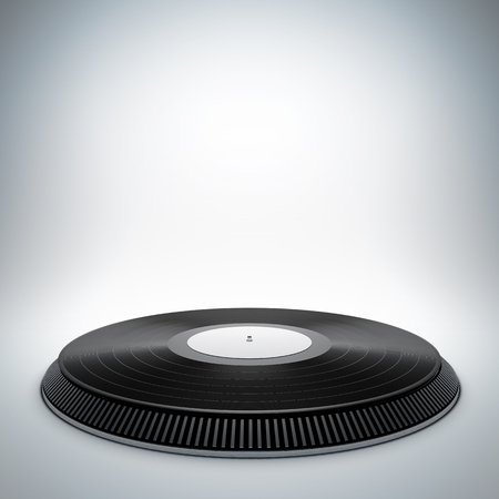 Mockup of blank template layout of vinyl music stage. 3d render illustration. Scener is empty to place your text, logo or object.の写真素材