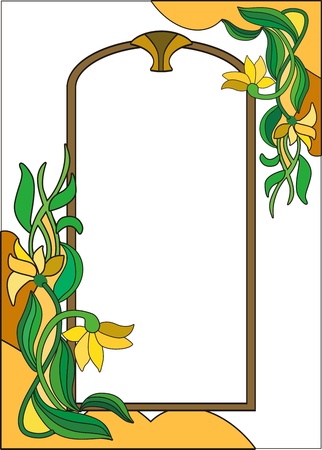   The frame of the colors in the stained-style on a white backgroundのイラスト素材