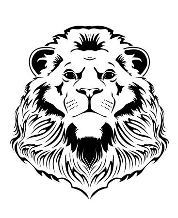 lion head on a white backgroundのイラスト素材