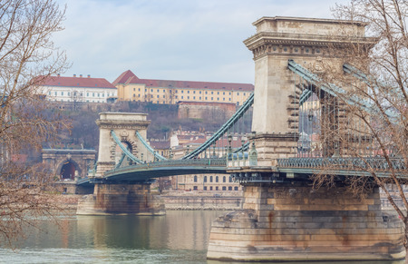 Chain bridge Budapestの写真素材