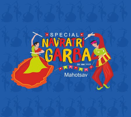 Navratri Garba Mahotsav logo templateのイラスト素材