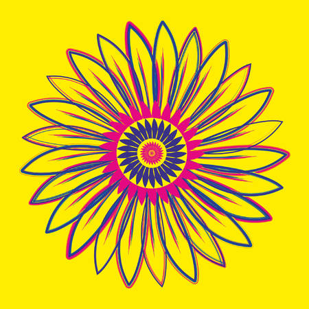 Sun flower style grunge decorative design artのイラスト素材