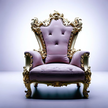 Luxury royal armchair in the classic interior. 3d renderの素材