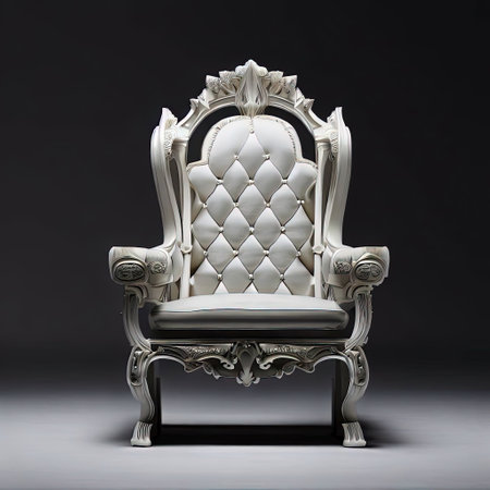 Luxurious antique armchair on a dark background. 3d renderの素材
