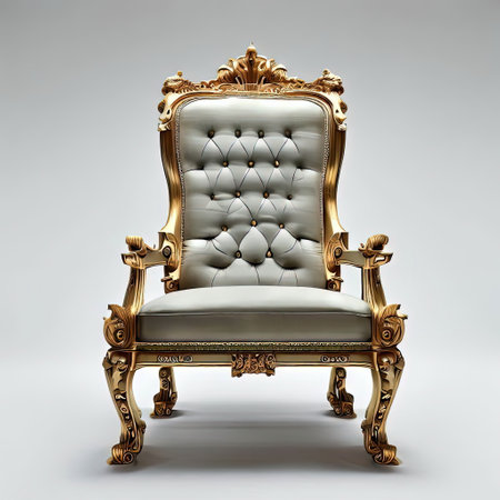 Luxury vintage armchair on a white background. 3d renderの素材