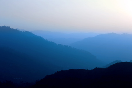 Scenic view of beautiful valley located in mountain somewhere during winter seasonの写真素材