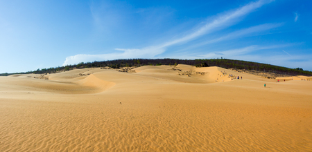 Beauty of Landscape desert, Red Sand Dune Mui Ne in Vietnam on Sunny dayの写真素材