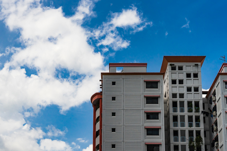 Singapore skyscrapers traditional Apartments, Singapore House on sunny day and cloud