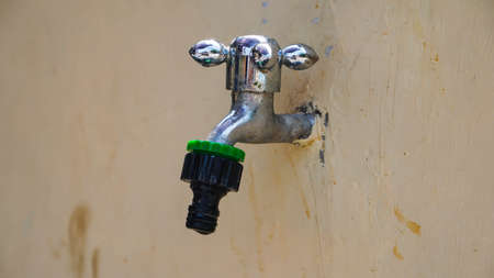 Iron tap water in selective focusの写真素材