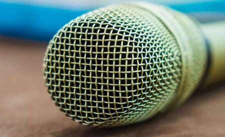 Microphone for audio need in professional event in selective focus