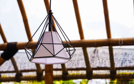 elegant vintage lamp model in selective focusの写真素材