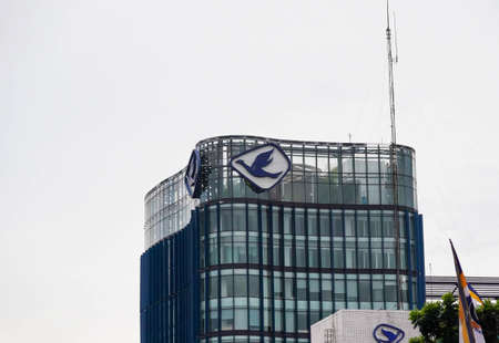 Jakarta 11th November 2021, main office buliding of the blue bird taxi in selective focusのeditorial素材