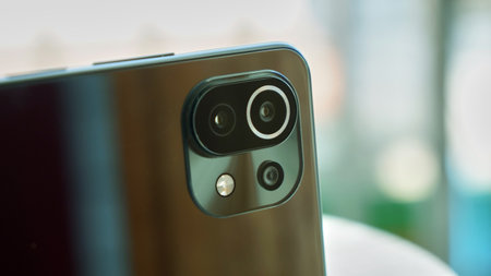 Jakarta, Indonesia - 1st December 2021: Xiaomi mi 11 lite smartphone illustrative editorial in selective focus.のeditorial素材