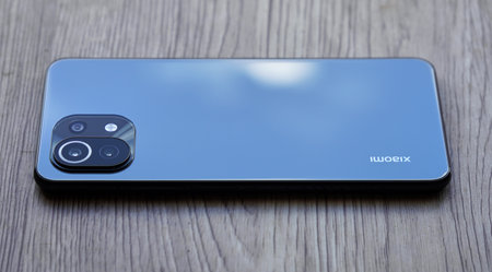 Jakarta, Indonesia - 1st December 2021: Xiaomi mi 11 lite smartphone illustrative editorial in selective focus.のeditorial素材