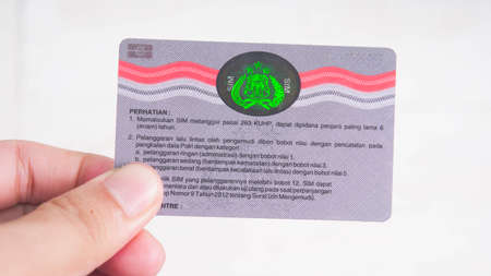 Jakarta,Indonesia-4th May 2022: mindsection of SIM or surat ijin mengemudi,indonesian driving...