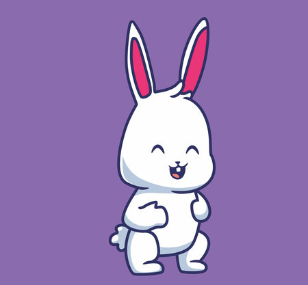 rabbit standing cartoon illustrationのイラスト素材
