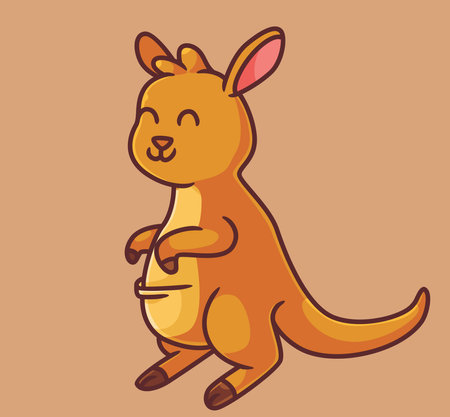 cute cartoon kangaroo. isolated cartoon animal illustration vectorのイラスト素材