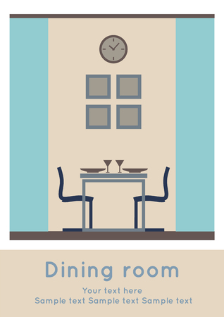 Graphic of Dining area, interior design, flat  illustrationのイラスト素材