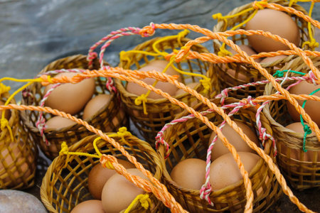 Boild eggs at hot spring