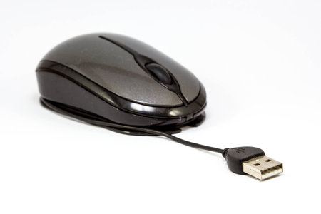 Computer mouse on white backgroundの写真素材