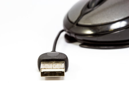 Computer mouse on white backgroundの写真素材