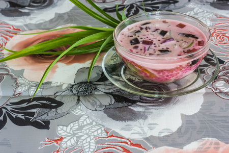 Mixed desserts in coconut milk.Thai desertの写真素材