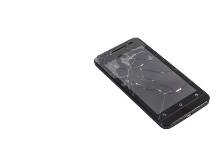 The broken screen phoneの写真素材