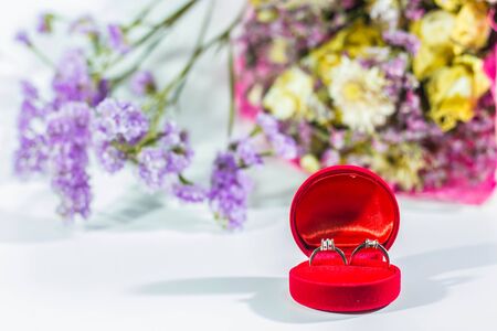 wedding riings in red box