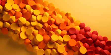 bright and energetic gradient of yellows and oranges three. This image is created with AI.の素材